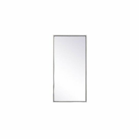 ELEGANT DECOR 14 x 28 in. Metal Frame Rectangle Mirror, Silver MR41428S